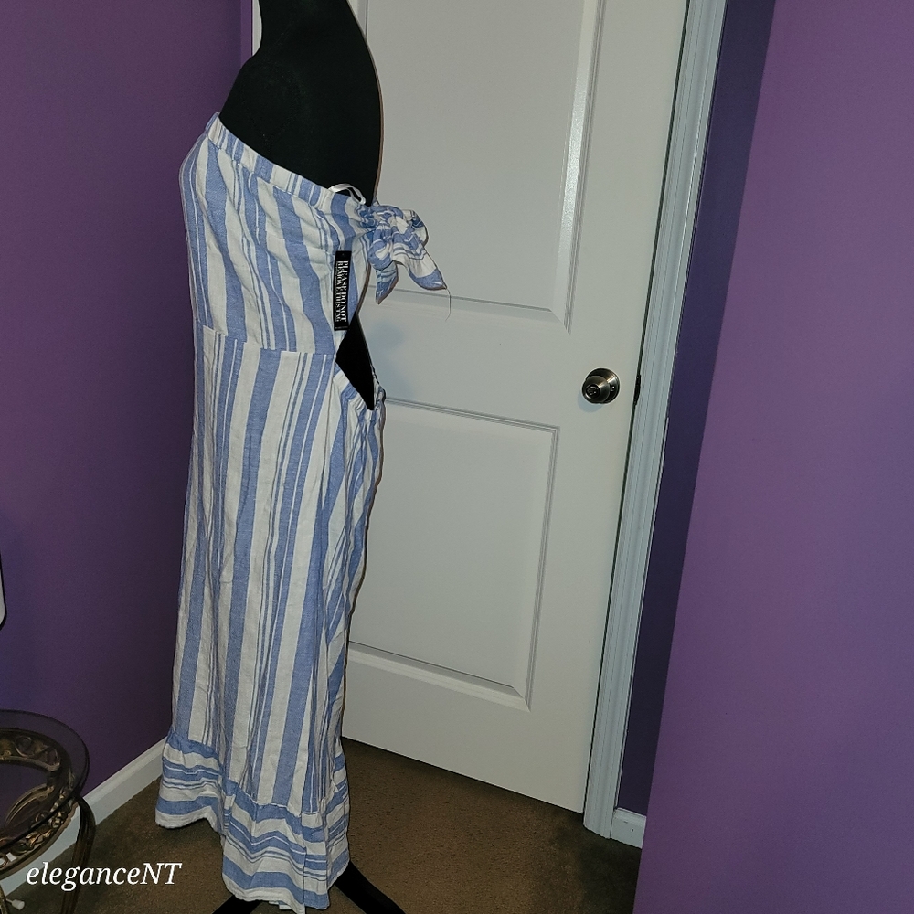 NY & Co. SoHo Street Blue and White Striped Women's Dress Sz: XL NWT - Picture 10 of 11
